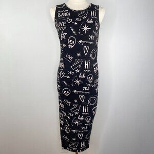 ASOS - Black Graffiti Graphic Print Dress